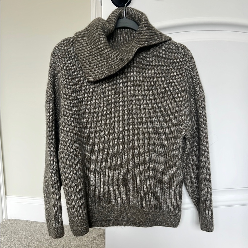 Massimo Dutti Ribbed Funnel Neck Sweater